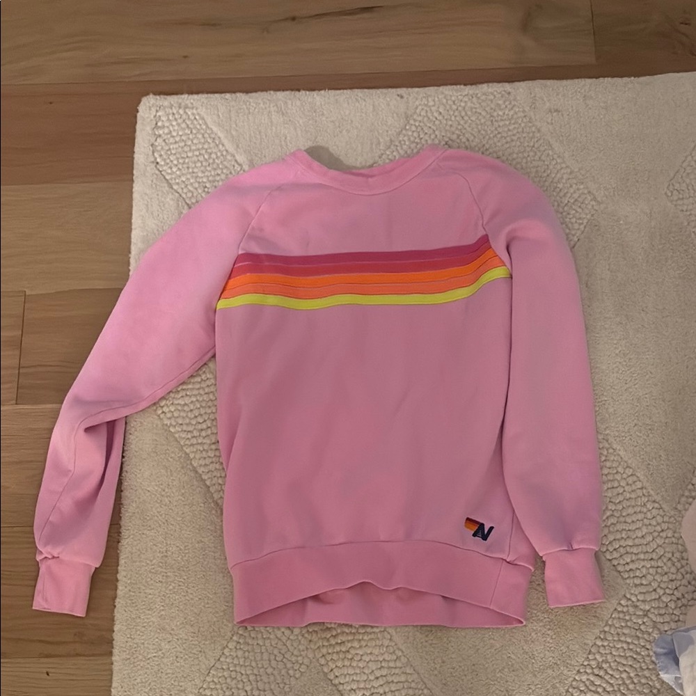 Aviator Nation Pink Rainbow Stripe Jacket